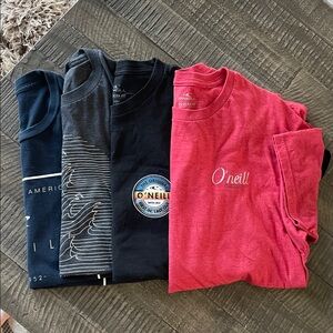 4 Men’s O'Neill Dark Blue, Black, Red Surf Tees